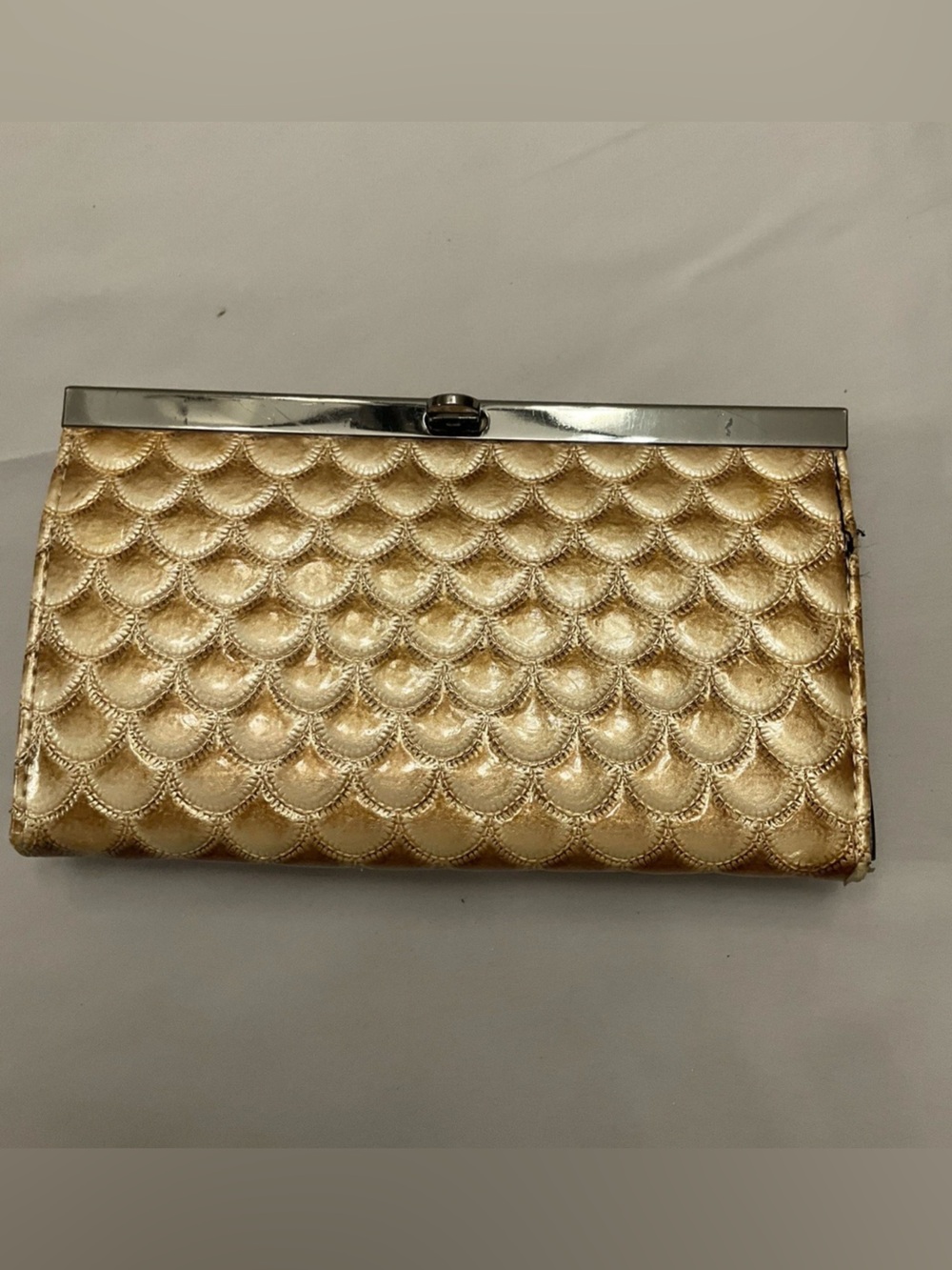 Vintage Gold Quilted Evening Clutch